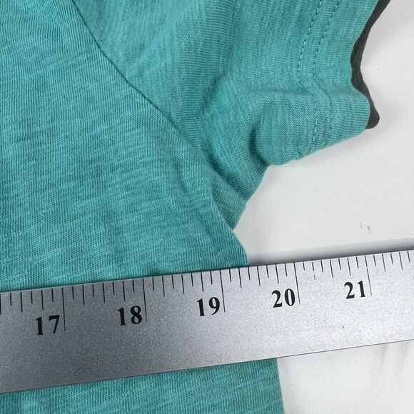 Guess‎ Denim Henley T-Shirt Men's Teal knit Short Sleeve Palm Trees LA Sz L - Picture 12 of 14